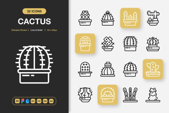 Cactus Icons: Clean Minimalist Icons for Any Project