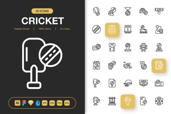 Cricket Outline Icons: The Smart Choice for Modern, Scalable Design
