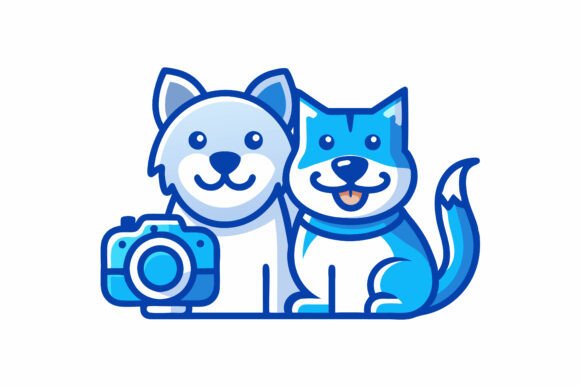 Cute Dog Licking Cat Cartoon