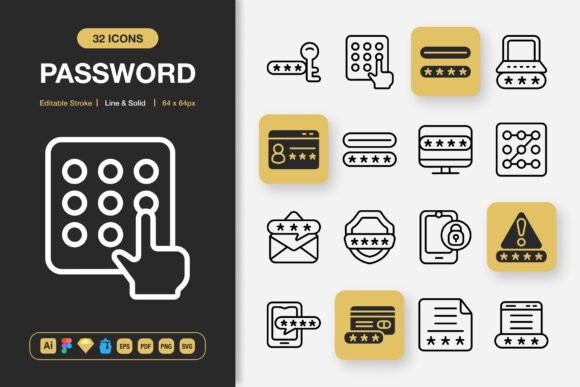 Password Icons: Streamlining Authentication Visuals in Modern Design Projects