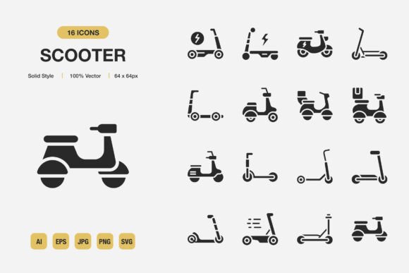 Scooter Solid Icons: Clean, Adaptable Visuals for Every Project